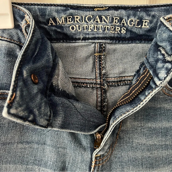 American Eagle Outfitters Womens Pants 2 Mid Rise Tapered Denim Casual Outdoor - Picture 4 of 13